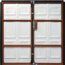 Side hinged doors are supplied on a