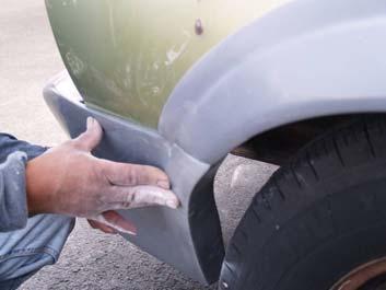 Use a bonding agent (we recommend Speed Grip) at the sides of the fenders and secure the