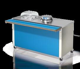 BASIC LINE S-4 Soup station, similar to 4 x GN 1/1 Stainless-steel top surface with built-in, heatable 10-litre Spring soup pot (installed on the left or right ) With optional, built-in, heated plate