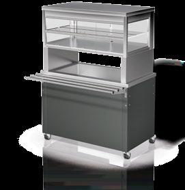BASIC LINE SKV-3 Attached showcase, refrigerated, attached to a BASIC LINE SK-3 cold buffet BASIC LINE SK-3 with convection-cooled attached showcase (make: IDEAL AKE) with pedestal and 2 levels made