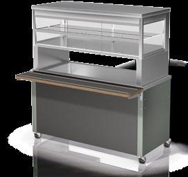BASIC LINE SKV-4 Attached showcase, refrigerated, attached to a BASIC LINE SK-4 cold buffet BASIC LINE SK-4 with convection-cooled attached showcase (make: IDEAL AKE) with pedestal and 2 levels made