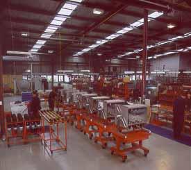 SafeLink Production RMU product factory concept. Modern production facility. Short delivery focus.