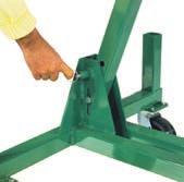 Simple but rugged attachment prevents pipe from rolling while the