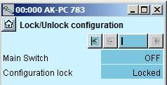 Configuration - continued Unlock the configuration of the controllers 1. Go to Configuration menu The controller can only be configured when it is unlocked.