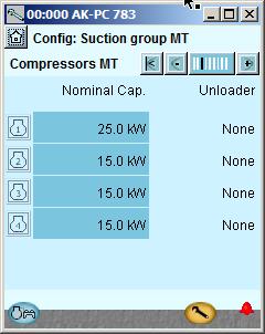 Configuration - continued 5. Set values for capacity of the compressors Press the +-button to go on to the next page 6.