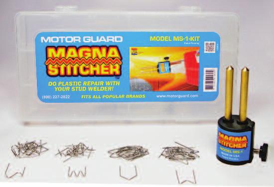 The Magna Stitcher TM provides an economical solution for plastic repair by turning your stud welder into a plastic repair tool.