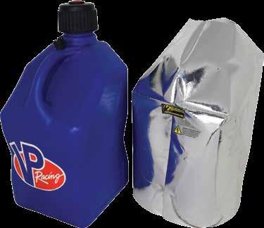 fuel and critical with racing fuel. Jugs covered with HP Cool Can Shields have cooler fuel temperatures by as much as 20 degrees versus unprotected fuel containers.