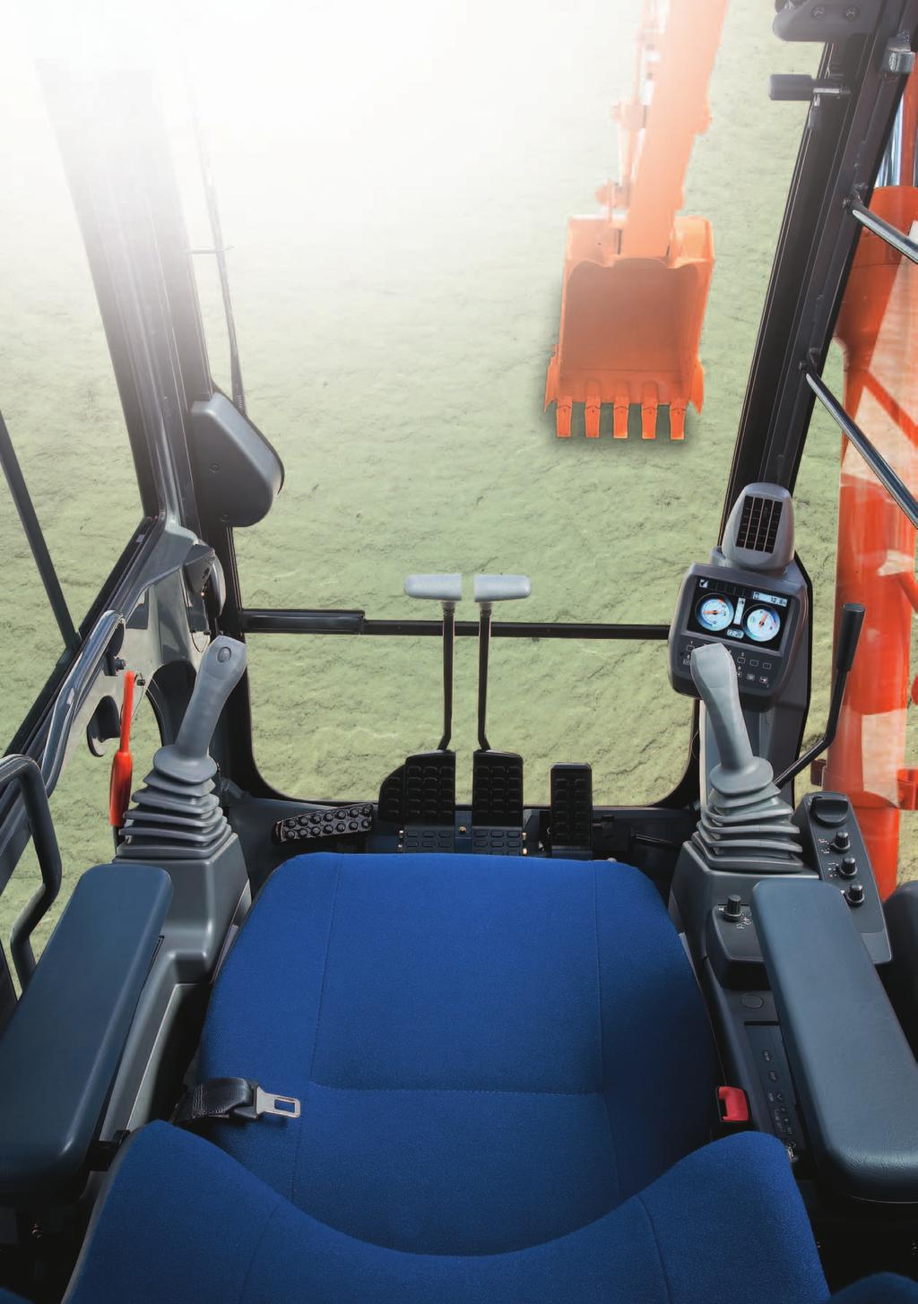 A New Standard in Operator Comfort The operator's seat of the ZAXIS-3 series gives the operator an