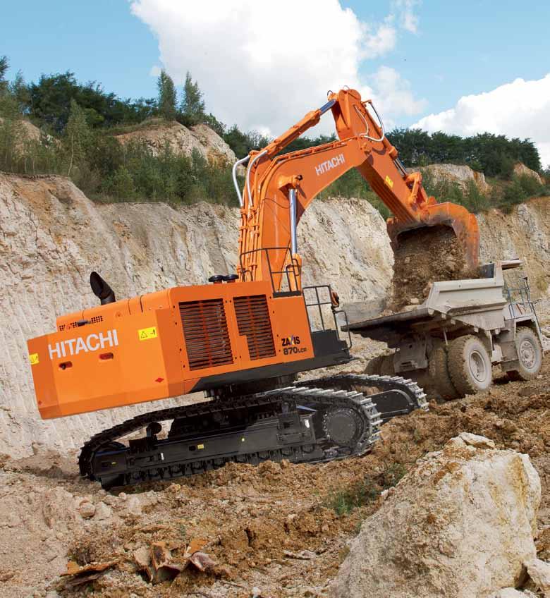 ZX870-5 PERFORMANCE We know that a high level of performance is one of the key factors in your decision to invest in a Hitachi large excavator.