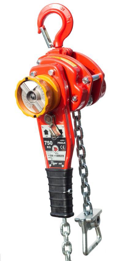 Tiger Lever Hoist Model No PROLH (with overload protection) Main Features Now available with slipping clutch overload protection Range 750kg - 10.