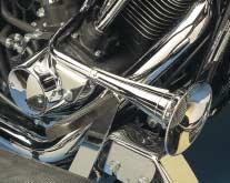 Horns Apparel Bike Kits & Trailers Seats & Bags Foot Dual Trumpet Air Horns by Howard s Hog Horns These are the loudest dual air horns on the market providing 140+ db of sound The chrome-plated
