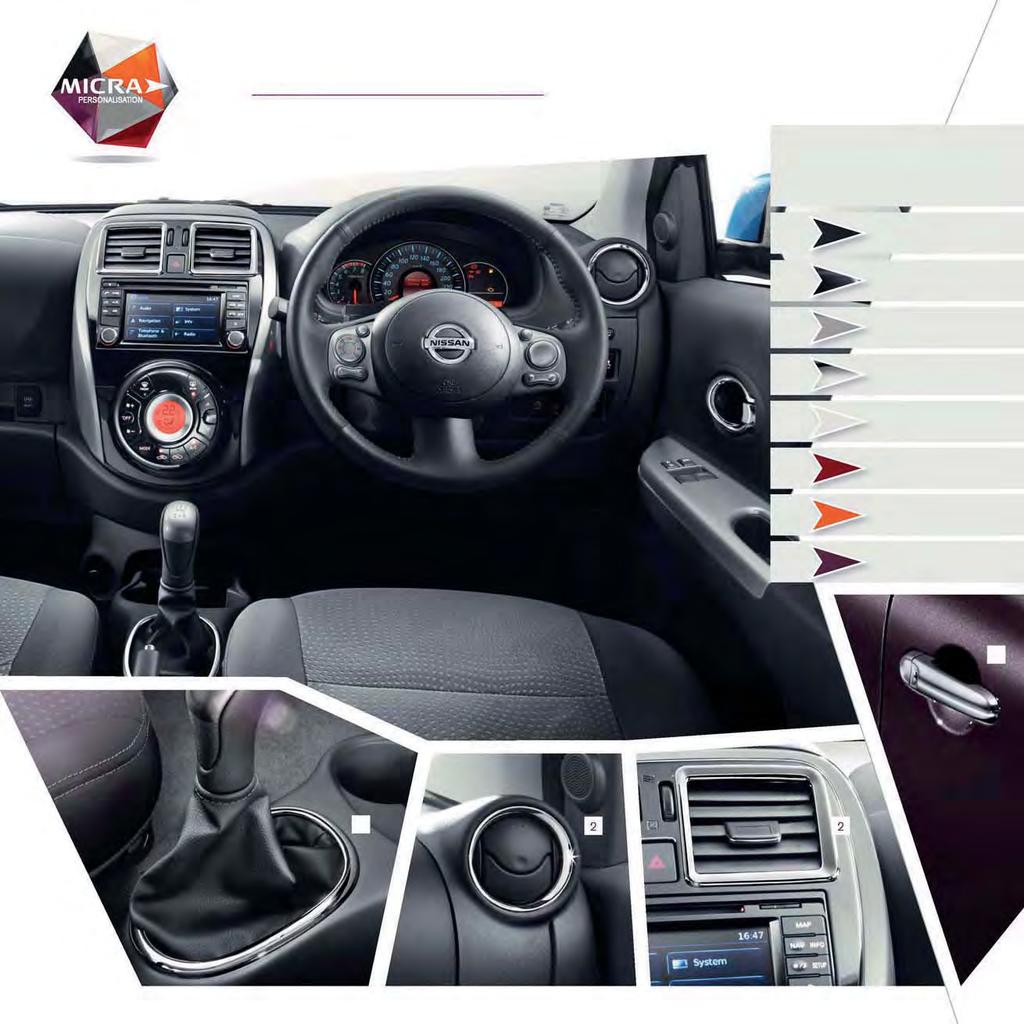 INTERIOR INSERTS PACK THE DETAILS COUNT. Complete your look with colour-coordinated air vent and gear base rings.