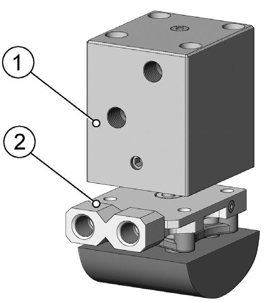 from the valve pin. Doc003130.png 5) Remove the actuator housing (1) from the cooling plate (2).