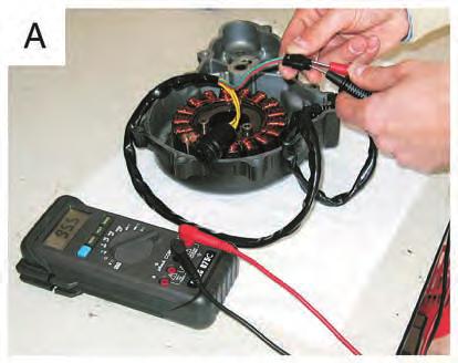 ELECTRICAL SYSTEM Generator inspection A: Set the meter to the "Impedance" scale and take