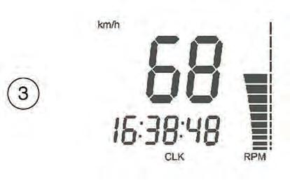 key in the ON position while pressing the SCROLL wheel for 3 seconds (A) To confirm the conversion, SET and the Miles and mph or km and kmh segments will activate for 3 seconds; display will then go