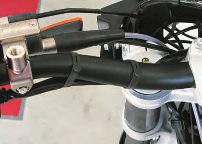 wiring to handlebar with rubber clips as