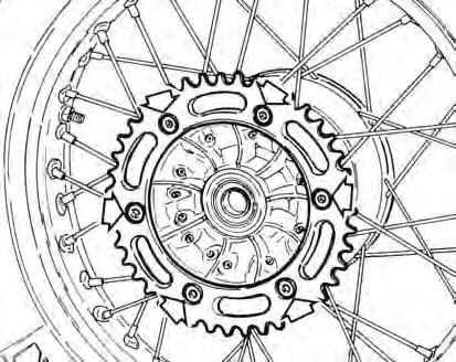 CHASSIS AND WHEELS Rear chain sprocket, secondary drive sprocket and chain The figure at the side shows the profiles