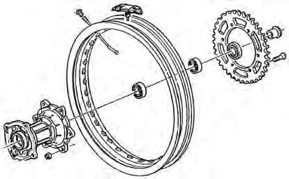 1 Normal wear 2 Exceeding wear If the sprocket is exceedingly worn, replace it after loosening the six screws that