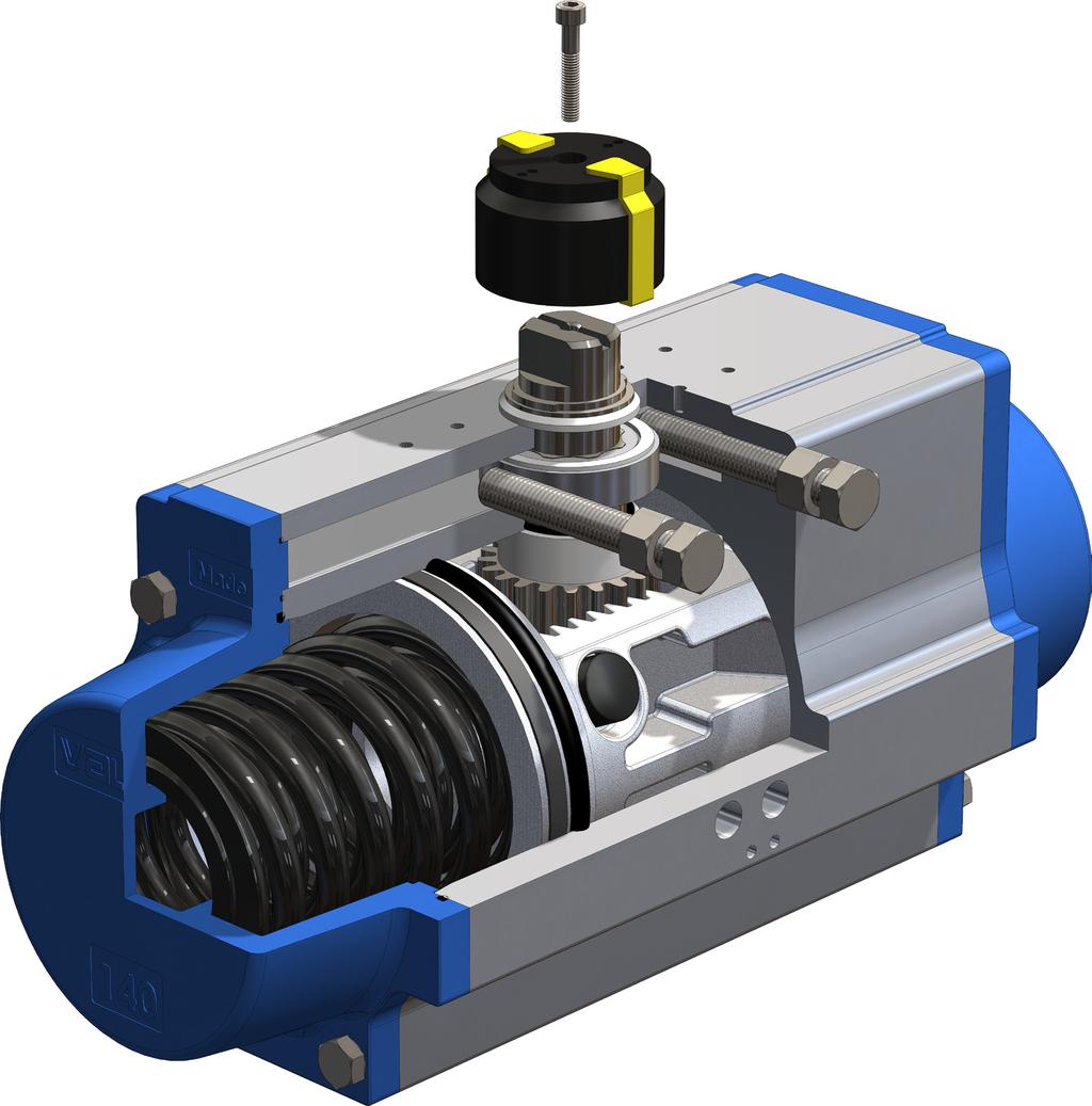 TORQUE RANGES The RP rack and pinion actuators are available with output torques ranging from 44 to 36,269 in-lbs depending on air supply pressure and/or spring sets.