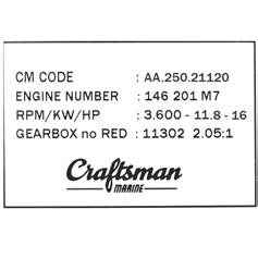 8 Product description Identification tag, engine number Identification tag Position of the identification tag Mitsubushi engine