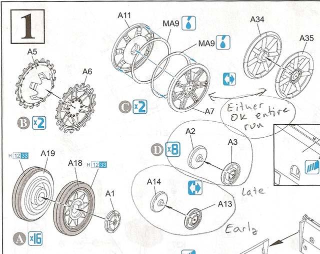 1. Idler Wheel Choice (A34/35 or A11/7+): Either should be correct. Out of the box (OOTB) uses A11/7+. 2.