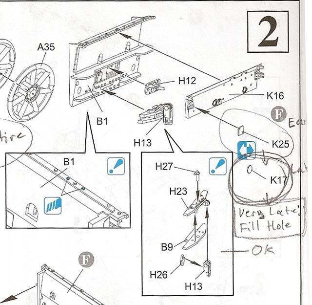 1. Cover for Aux. Generator Exhaust (K25 or K17) (Aux. Gen. not installed in StuG IV): K25 is correct for OOTB and early StuG IV. Mid to Late use K17 (welded plug).