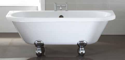 750mm Traditional double ended bath with cut out tap section 180 litres Padstow 5 352844WT Single