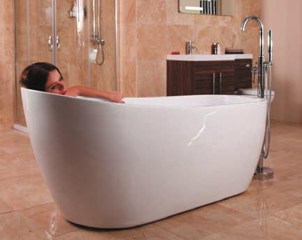 Bath is accompanied with legs, overflow and waste and has a fill volume of 217 litres.