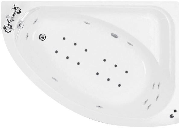 Hydrotherapy Vienna Shower & Whirlpool left hand 1500 L 1500 W 1050 H 400 6254 6255 1500 & Screen L