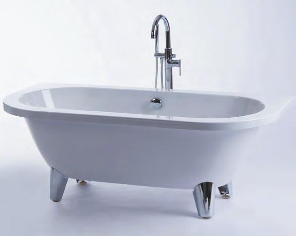 BATHS - s Dee This free standing bath can also be fitted against a wall as it has a straight back edge on the rim. It features adjustable feet.