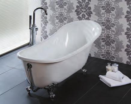 BATHS - s Lunar Luxury White This Luxury 1620mm Slipper Bath is a mix of contemporary and traditional design.