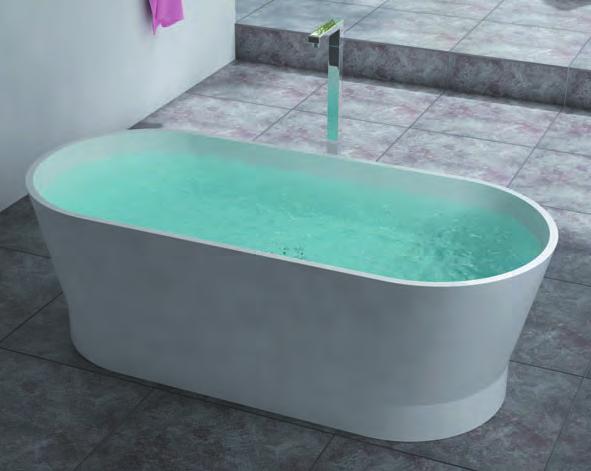 BATHS - Cast Stone Baths Nova CAST STONE Nova Cast Stone with a gloss white finish and push button waste.