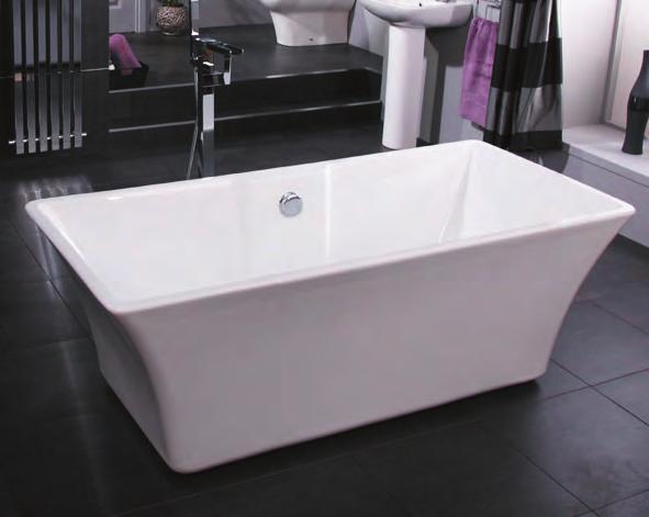 1225 L 1690 W 740 H 480 mm 8065 Zenith White Luxury The modern square design of the Zenith luxury bath will bring style to any bathroom.