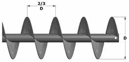 STNR PITH, OUL IHT Short pitch, single flight screws have the pitch reduced to 2/3 of the diameter and are most commonly used in inclined and vertical