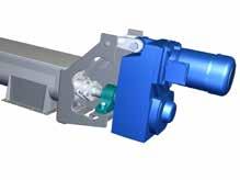 The gear reducer is flange mounted directly to the trough end to provide a simple, rigid assembly.