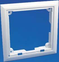 backmount frame, 4 screws 3.8x8 mm are necessary. Empty enclosure, for surface mounting. Flush mounting possible with flush-mounting frame. Dimensions in mm (h x w x d): 215.6 x 215.