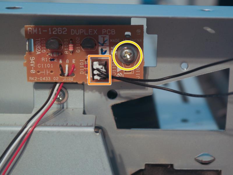 Disconnect the duplexer solenoid cable from the