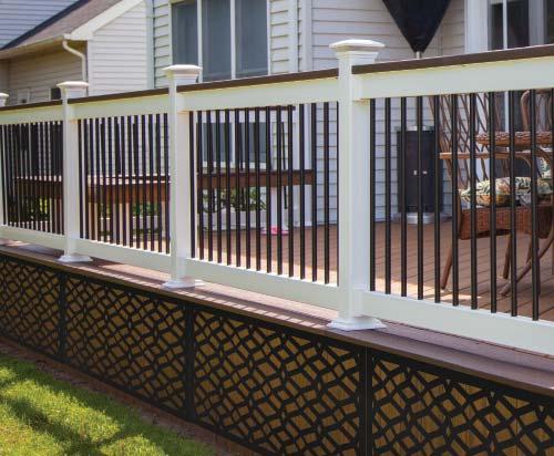 Finyl Line T-Top and Deck Top Railing Finyl Line low-maintenance vinyl railing, reinforced with strong aluminum, adds character to your home while