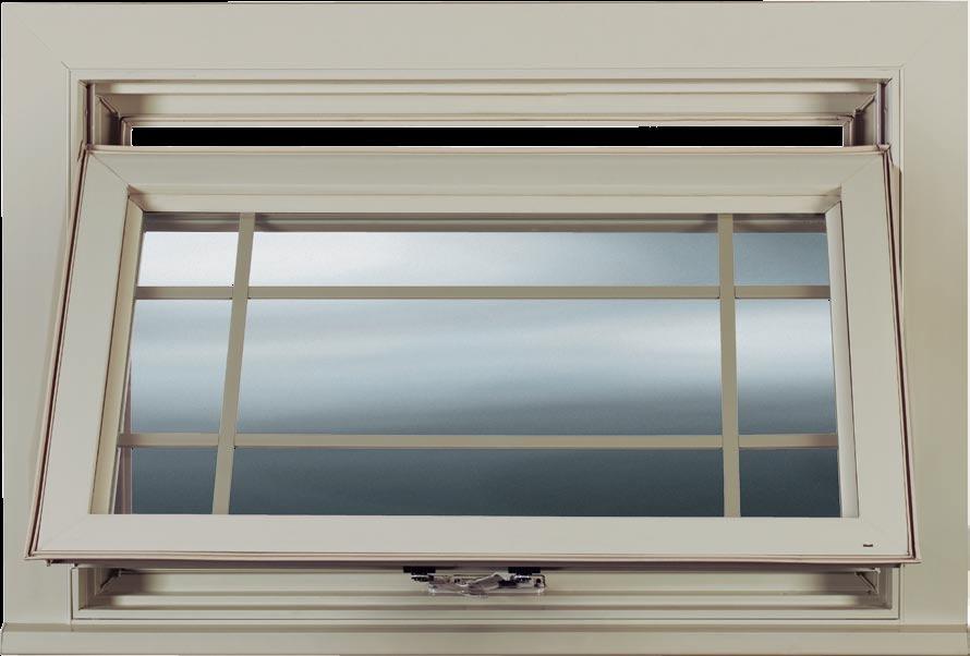 Awning WINDOWS An awning window is hinged at the top and opens out from the bottom in an upward swing. It also provides exceptional ventilation and looks great when grouped with other window types.
