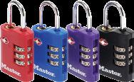 LUGGAGE & BACKPACK PADLOCKS TSA ACCEPTED PADLOCKS COMBINATION 4680DBLKAU 4680DNKLAU Allows TSA screeners to inspect and relock baggage without damaging the lock. 3 digit set-your-own combination.