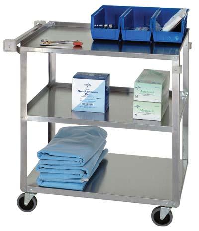 STAINLESS STEEL Open Surgical Case Carts Corrosion-free surgical case cart transports and delivers surgical instrumentation packs from the OR supply center to the operating room.