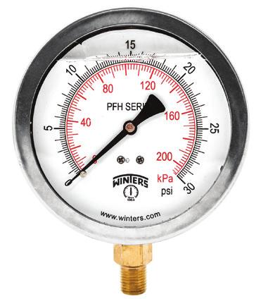 Liquid Filled Pressure Gauge PFH s robust construction makes it resistant to vibration and pulsation.