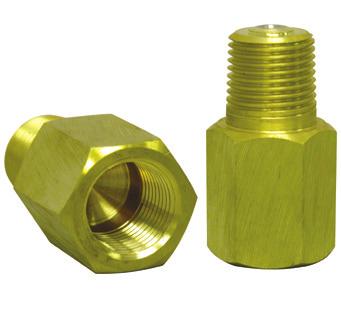 Pressure Temperature Forged brass or lead-free brass 1/4 NPTF x NPTM or NPTF x NPTF 1/4 NPTF x NPTF 400 psi (2,758 kpa) -90 F to 212 F (-23 C to