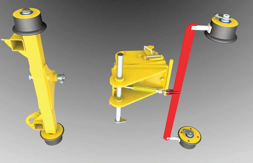 Fail-Safe Braking System The standard braking system uses the weight of the adapter head to apply the brakes to the rear wheels through a linkage as illustrated below.