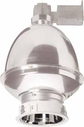 Equinox IV CMI/CDM-T Dual Cone Narrow beam low glare housing ideal for accent lighting in high ceilings High peak beam intensity Luminaire must be installed from above the ceiling Cat flap safety