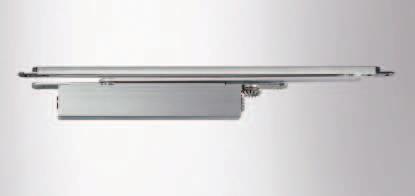 door closer for single-leaf doors with a leaf width of up to 100 mm The integrated door closer for single-leaf doors is incorporated discreetly into the door leaf and frame.