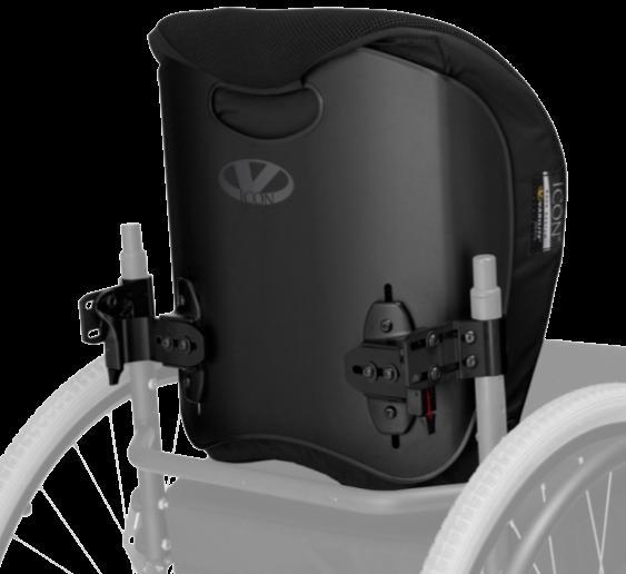 Icon Mid Back Provides lower trunk positioning Pelvis Mid-thoracic spine Appropriate for a variety of users with fair trunk control Enhanced Rollover Cushion Protects user from shell edge Cushion