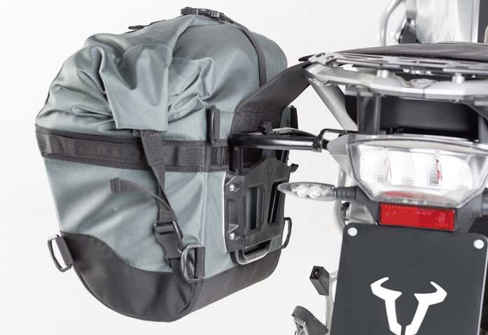 The panniers are available either with a motorcycle specific support arm (for use with DAKAR