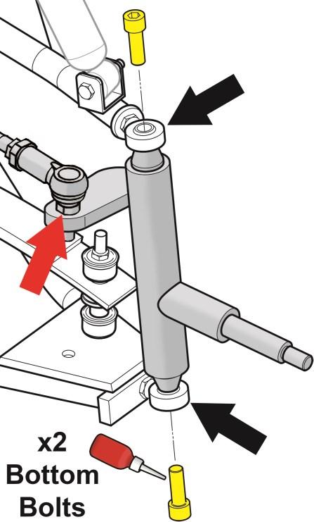 Remove the (4) Socket Cap Screws from the new spindles. Place a drop of Thread Locking Compound on the bottom (2) Socket Cap Screws.