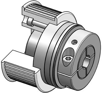 Safety Coupling I Series SKX-L for indirect drives with longer bearing journal for integrated slide bearing simple installation with clamping ring hub with small centric diameter of small size